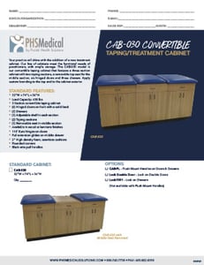 CAB-030 Convertible Taping/ Treatment Cabinet Data Sheet