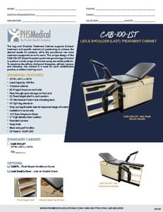 CAB-100-LST Leg & Shoulder Treatment (LAST) Cabinet Data Sheet