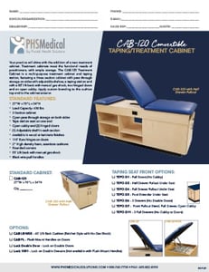CAB-120 Convertible Taping/Treatment Cabinet Data Sheet