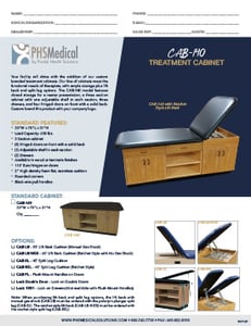 CAB-140 Treatment Cabinet Data Sheet