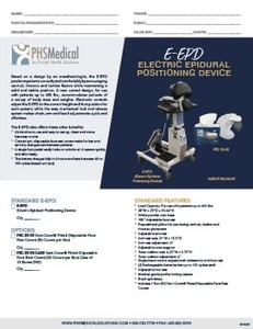 E-EPD (Electric Epidural Positioning Device) Data Sheet