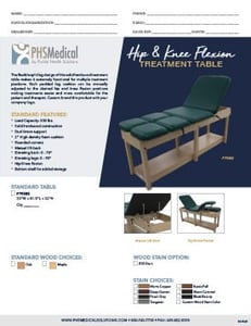 Hip & Knee Flexion Treatment Table Data Sheet