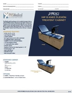 PT9082Â Hip & Knee Flexion Treatment Cabinet Data Sheet